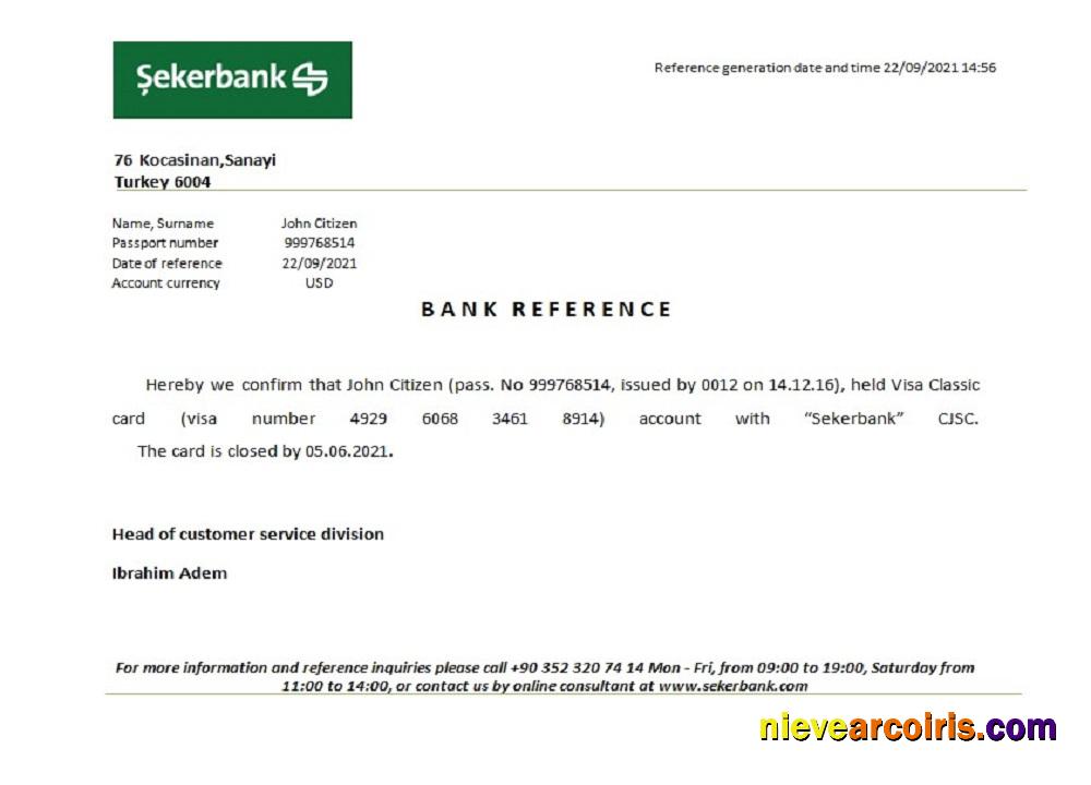 Turkey Sekerbank closure reference